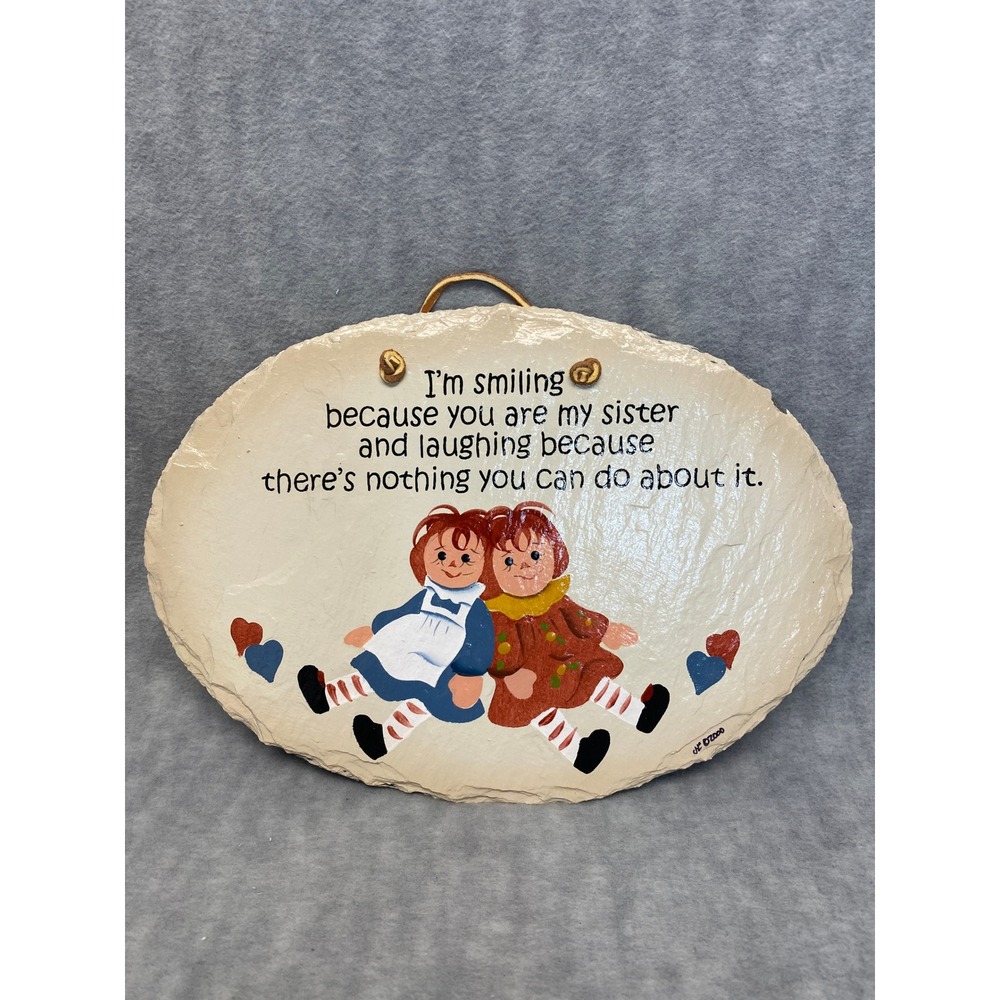 Raggedy Ann Sister Slate Wall Hanging Sign Home‎ Decor Decoration